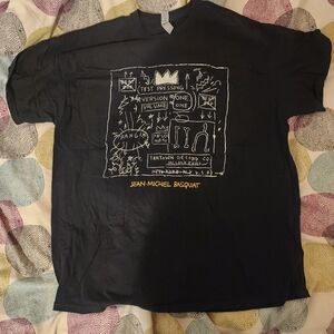 Black Graphic Tee with Yellow Signature Detail